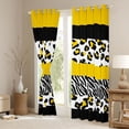 thumbnail image 3 of Manfei Animal Print Patchwork Black Out Curtains for Teens Boys Girls,Animal Leopard Zebra Curtains Pack of 2 (42x63 Each),Geometric Stripes Bedroom Curtains,Luxury Bedroom Decor, 3 of 6