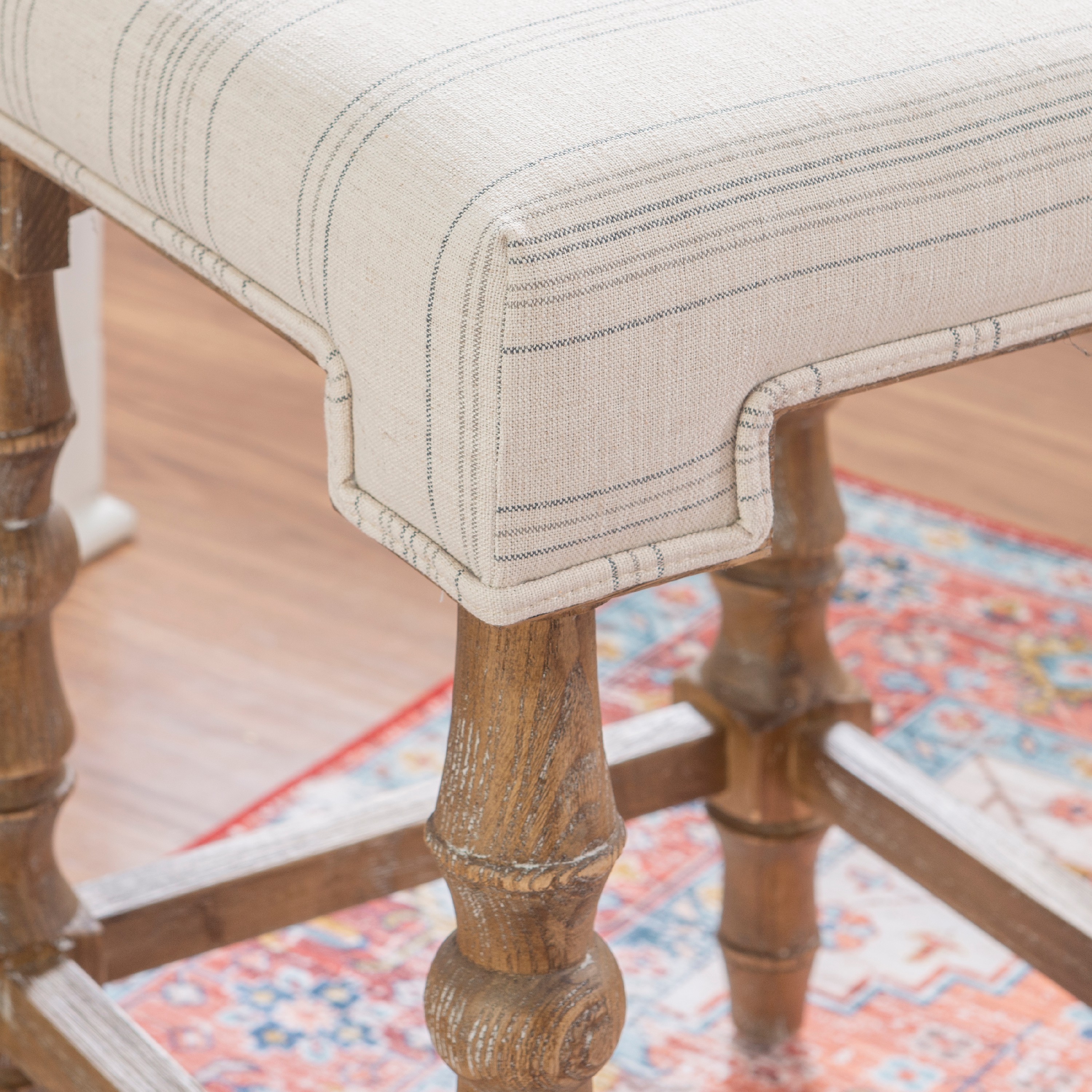 Linon Healey 24" Square Backless Counter Stool, Brown/Beige