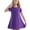 Purple, variant on Girls Cold Shoulder Sundress Short Sleeve Solid Color Swing Casual Dresses,Tweens Cotton Comfy Shift Swing A-Line Midi Dress Loose Tunic Shirt Dress Skater Dress,Lavender,4T