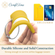 thumbnail image 2 of Etiquetas de equipaje ComfiTime de silicona Aprobadas por la TSA con cubierta de privacidad Bolsa de 4 amarillo, 2 of 11