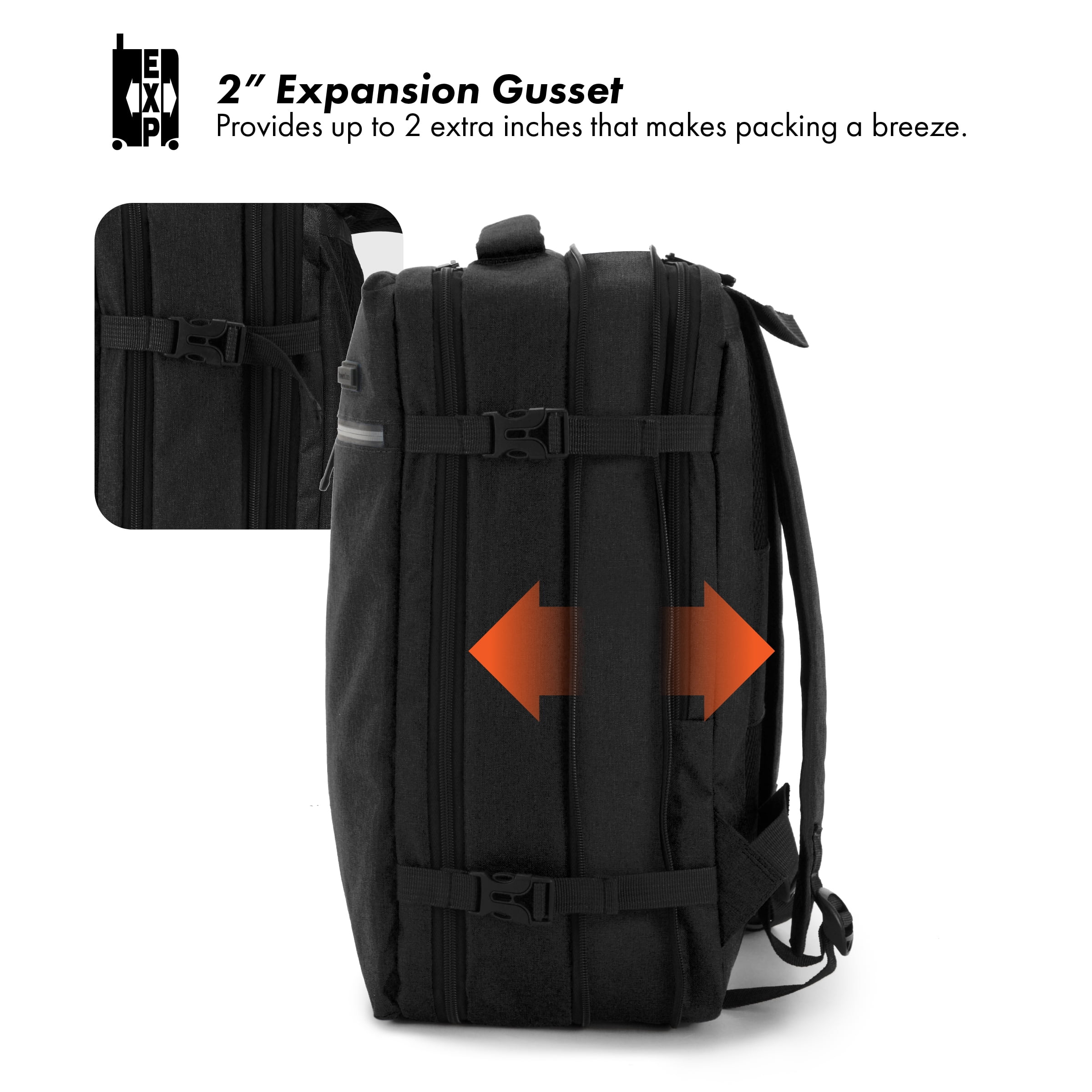 Travel Select Grayville 17" Multifunctional Tech Laptop Backpack with USB Port, Black