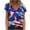 Blue, variant on OAVQHLG3B Summer Tops for Women 4th of July Outfits for Women Patriotic ShirtsFashion Women Short Sleeve V-Neck Flag Printed Casual T-shirt Tops Blouse