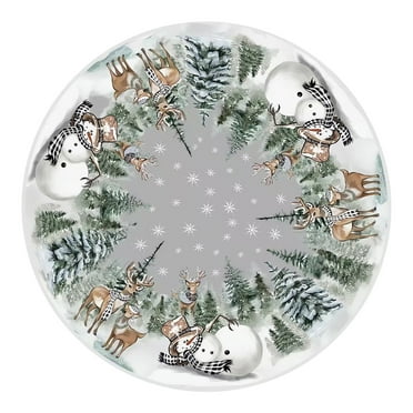 Christmas Tree Skirt, Santa Claus Tree Skirt, Snowflake Christmas Tree Skirt Decoration for Standard Trees, Exquisite Holiday Tree Bottom Cover with Durable Material and Easy Setup