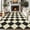 Black Coffee, variant on FairOnly Modern Diamond Grid 8'x10'Area Rug Machine Washable Low Pile Non Slip Carpet for Living Room Home Office,Multicolor