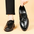 thumbnail image 5 of Mens Black Tassel Loafers Slip On Faux Faux Leather Comfortable Loafers for Men Business Casual Work Shoes,Size 8.5, 5 of 9
