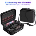 thumbnail image 6 of Porable Carry Case Compatible with Nintendo Switch 2, Storage Bag with Games Cartridges Waterproof and Dustproof Travel Case for Switch 2 Accessories,with Handles and Shoulder Straps (Black), 6 of 10