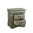thumbnail image 6 of Traditional Wood Nightstand, 2 Drawers, Antique Gray- Saltoro Sherpi, 6 of 6