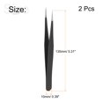 thumbnail image 2 of Unique Bargains Precision Straight Tip Tweezer Stainless Steel Multifunctional Black 2Pack, 2 of 5