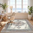 thumbnail image 3 of Design&I 6'x9' Ultra Soft Area Rug, Ornate Scrollwork Scroll Boho Bordered Vintage Distressed Border Playful None Fluffy Washable Non Shedding for Guest Room Bedroom Living Room, 3 of 7