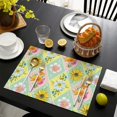 thumbnail image 3 of Pioneer Flower Floral Print Pattern Summer Placemats Table Placemats Set Of 6-Linen Kitchen Washable Placemats Table Mats 12x18 Inch Non-Slip Heat Resistant, 3 of 5