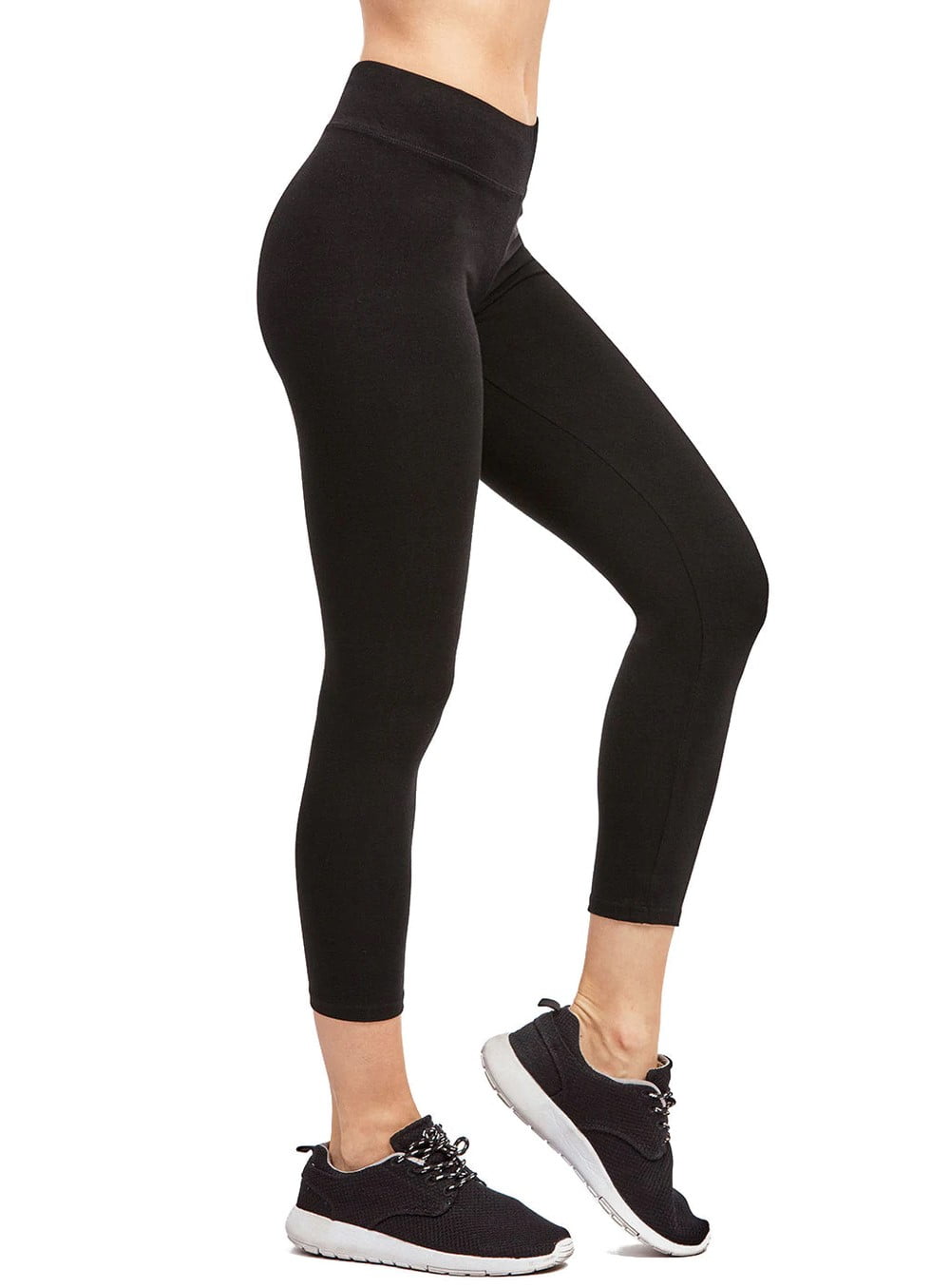 Couver Women's Cotton Soft Capri Leggings Activewear, Black-L, 1 Count ...