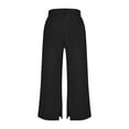 thumbnail image 6 of FENGGHAO Women's Casual Pants Front Style Back Elastic Waist Wide Leg Crop Pants Loose Fit 7/8 Length Trousers For & Daily Wear, 6 of 6
