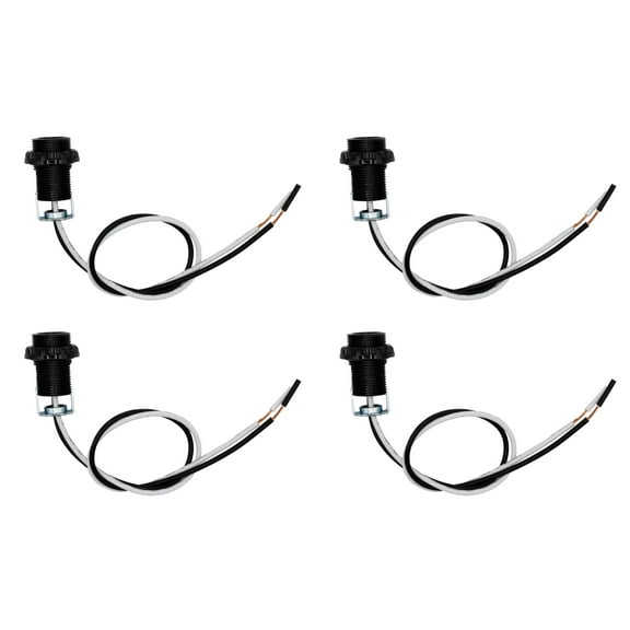 Creative Hobbies E12 Candelabra Socket with 12” Leads, External Threading, Hickey and Finishing Ring