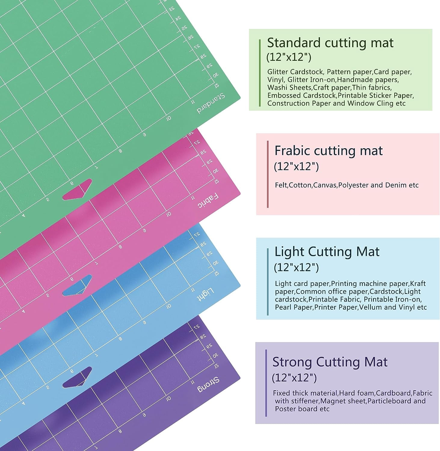 Cutting Mat for Cricut Maker 3/Maker/Explore 3/Air 2/Air/One,Sticky Quilting Cutting Mats Compatible with Cricut Machines (12X12in (10 pcs Standard Grip))