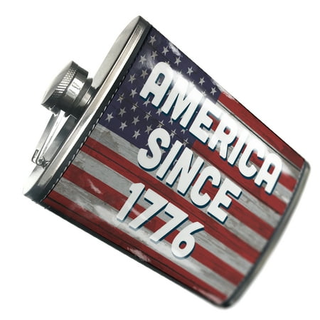 

NEONBLOND Flask America Since 1776 Fourth of July Vintage Wood Flag