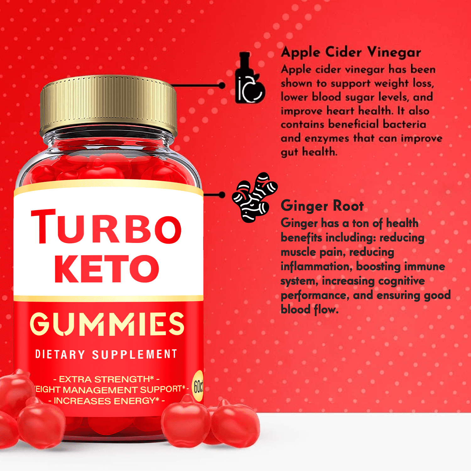 (2 Pack) Turbo Keto ACV Gummies - Supplement for Weight Loss - Energy & Focus Boosting Dietary Supplements for Weight Management & Metabolism - Fat Burn - 120 Gummies