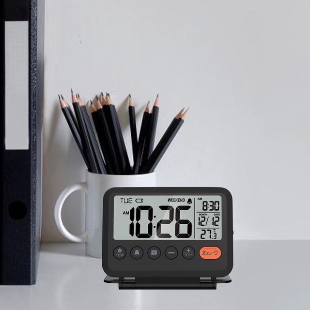 Reloj despertador termómetro Macarena portátil pequeño