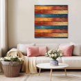 thumbnail image 5 of Farmhouse Orange Blue Yellow Wall Art Painting on Canvas, Vintage Wood Country Canvas Art Home Prints Wall Art Framed Modern Artwork for Living Room Bedroom Wall Decor 12x12in, 5 of 9