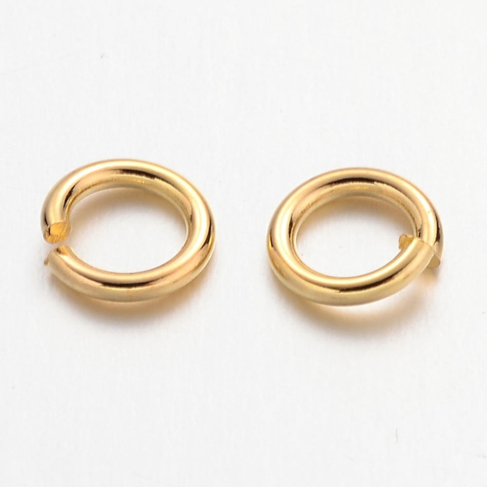 Brass Open Jump Rings Round Cadmium Free & Lead Free Golden 6x1mm 18 Gauge Inner Diameter: 4mm about 4160pcs/500g