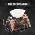 thumbnail image 5 of Fuzoiu Bald Eagle Soldier Print Tissue Box Cover, PU Leather Tissue Holder,Decorative Facial Paper Organizer for Bathroom Living Room Bedroom Countertop Office Desk Car Home, 5 of 7