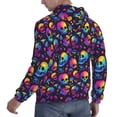 thumbnail image 6 of Haiem mushroom rainbow color Skull Patterned Men's Hoodie with Kangaroo Pocket - Ideal Pullover Sweatshirt for Daily Wear, Travel, and Home-Large, 6 of 7