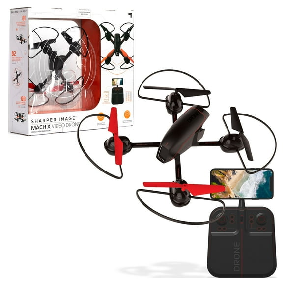 Sharper Image 10" Mach x Drone with Streaming Camera, 2.4 GHz, Auto-Orientation Control