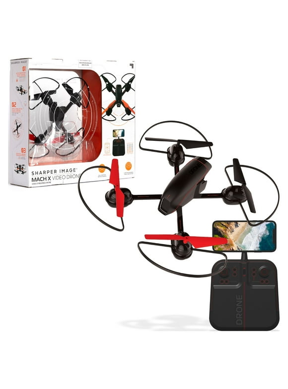 Sharper Image 10" Mach x Drone with Streaming Camera, 2.4 GHz, Auto-Orientation Control