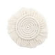 thumbnail image 2 of Mantel individual tejido a mano, antideslizante, lavable, resistente al calor, redondo, con borlas. Blanco, 2 of 7