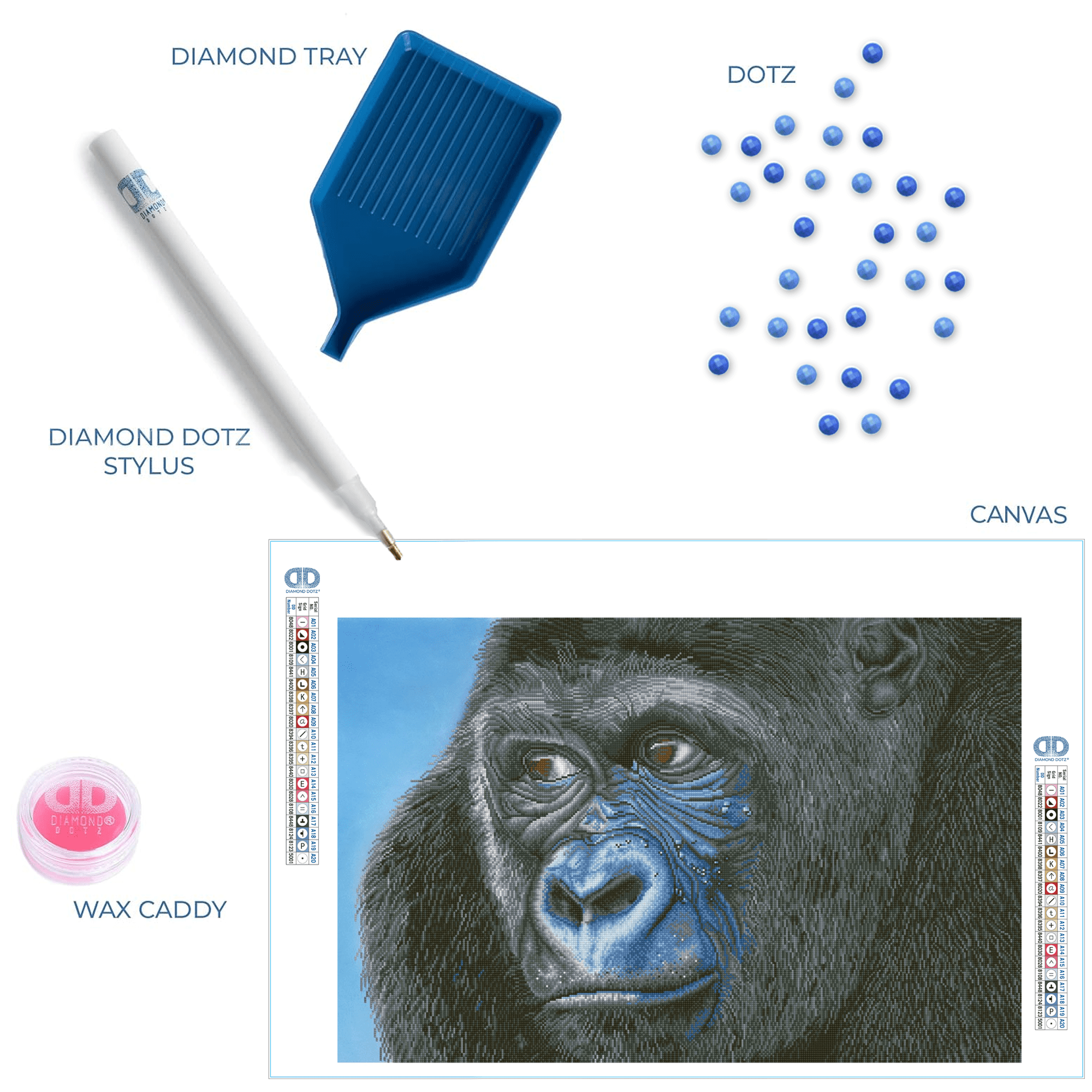 Diamond Dotz Kibali Western Lowland Gorilla Animal Diamond Painting Kits for Adults - Diamond Art Kits a Relaxing Creative Craft Kit with Dotz Gems  25.6"x39.4"