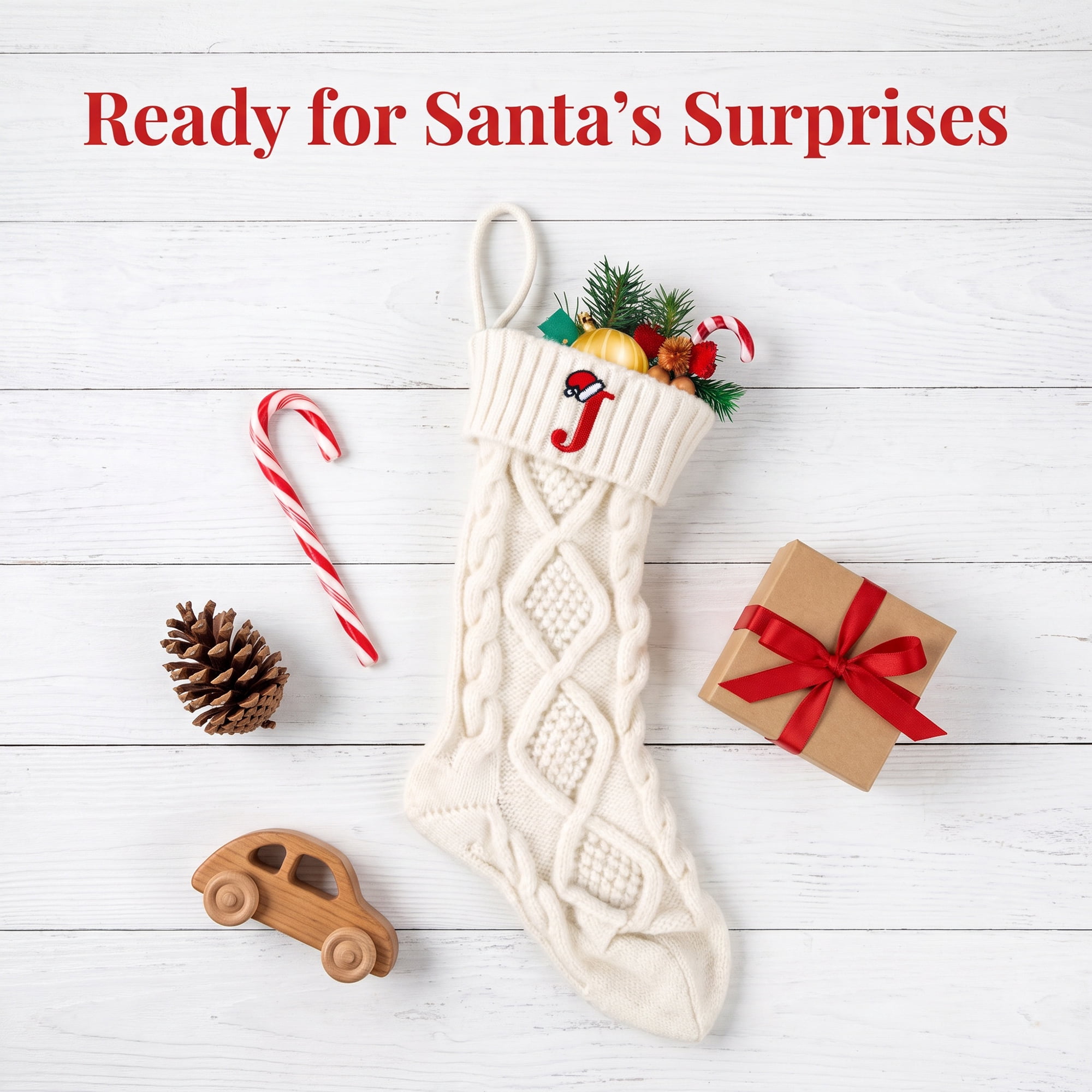 Unique Bargains Canine Bone Christmas Stocking Luxury Puppy Holiday Keepsake Sack Letter J 17"