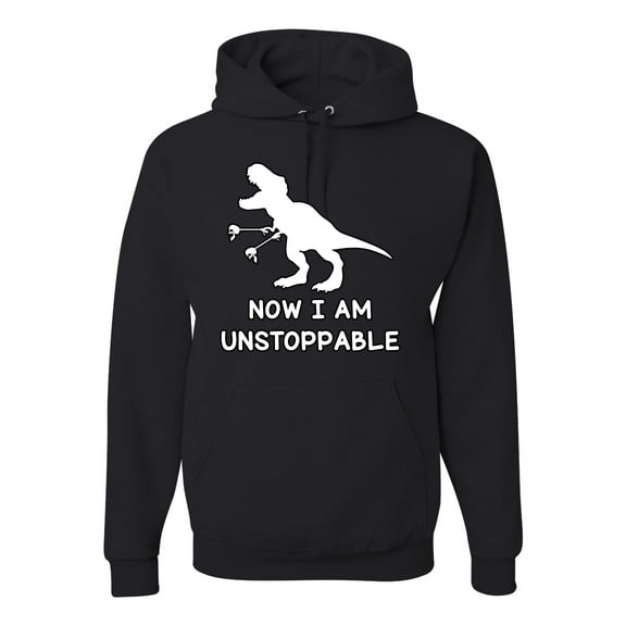 Wild Bobby, Unstoppable T Rex Funny, Pop Culture, Unisex Graphic Hoodie Sweatshirt, Black, Small