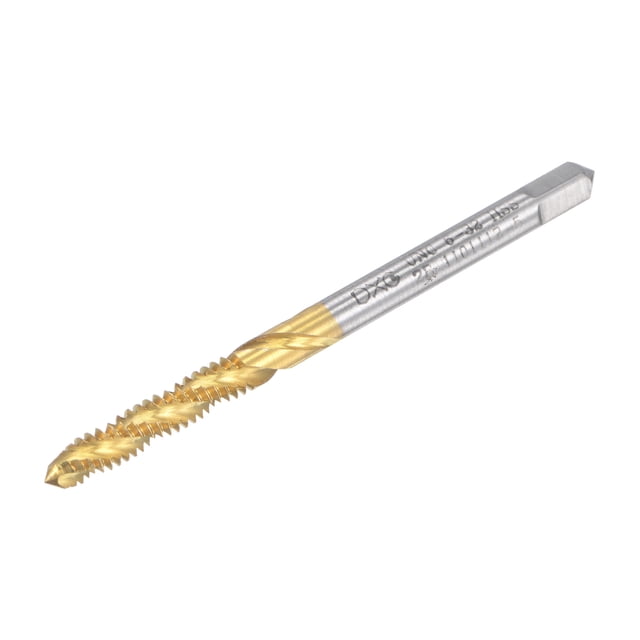 Unique Bargains 6-32 UNC High Speed Steel Machine 3 Spiral Flutes Thread Tap Titanium Plated