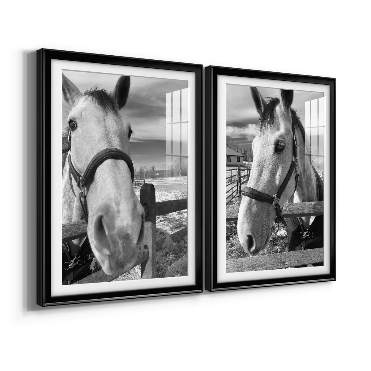 Wexford Home Caen Premium Framed Print, 30.5" x 42.5" - Ready to Hang, Black (Set of 2)
