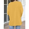 thumbnail image 2 of Womens Tops Long Sleeve V Neck Casual Tunic Tops Basic Shirts Loose Fit Blouse Yellow S, 2 of 5