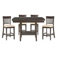 thumbnail image 3 of Lexicon Balin 5 Piece Counter Height Dining Set in Brown with Slat Back Chairs, 3 of 8