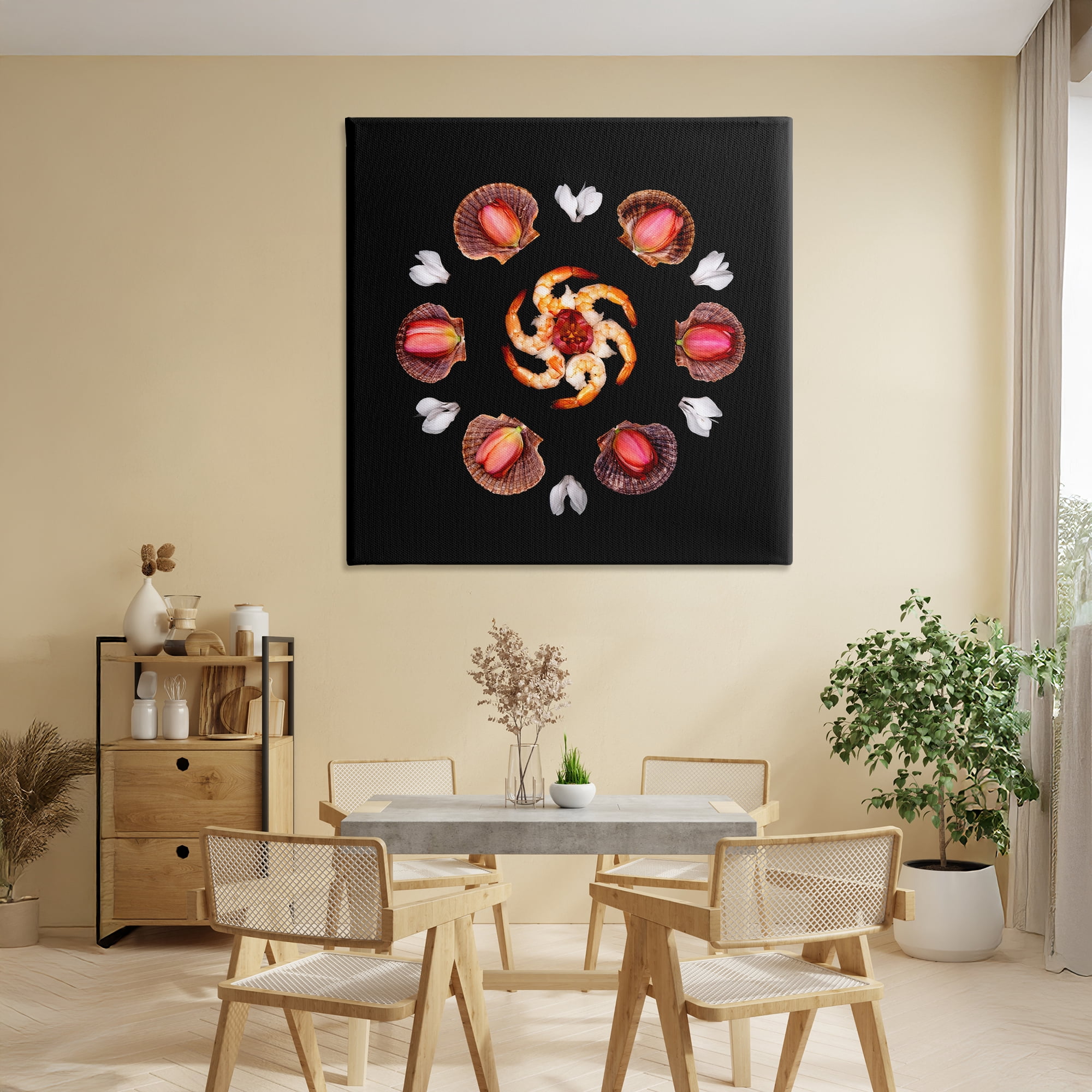 Stupell Industries Seashells & Tulips Symmetry Canvas Wall Art, design by Beth Adoette