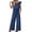 C488 Navy, variant on Curuila Jumpsuits For Women Square Neck Sleeveless Solid Color Pocket Wide Leg Long Comfort Casual Bodysuits Gray Size S