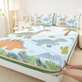 thumbnail image 3 of jejeloiu Kawaii Dinosaur Twin Sheet Sets,Hawaii Coconut Tree Bedding For Dino Boys 3 Pieces, 3 of 7