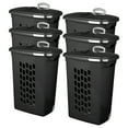 thumbnail image 1 of Sterilite Ultra Wheeled Laundry Hamper, Plastic Clothes Bin, Black, 6 Pack, 1 of 4