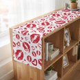 thumbnail image 6 of Table Runners 72 Inches Long Dress Scarves, Kiss Marks Farmhouse Kitchen Table Runner, Coffee Tablerunners, Valentine's Day Lips Print Love Red Vintage 16x72 Inch, 6 of 9