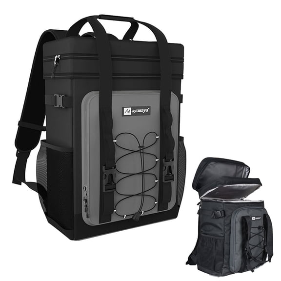 ASTRAEA Cooler Backpack, 40 Cans Large Waterproof Insulated Backpack Cooler with Multiple Pockets for Camping Picnic BBQ, Black