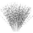 thumbnail image 3 of 24 Pack Artificial Glitter Berry Stem Ornaments Decorative Bead Sticks,Bexikou 17" Fake Berry Branch Picks Glittery Twigs Branches for Christmas Tree, Small Vase, Holiday, Wedding, Party (Silver), 3 of 5