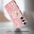 thumbnail image 4 of Designed for Samsung Galaxy A36 Diamonds Bling All Around Edges Sparkly Glitter Hybrid with Ring Stand Holder Fashion Good Luck Phone Case Cover - Pink, 4 of 10