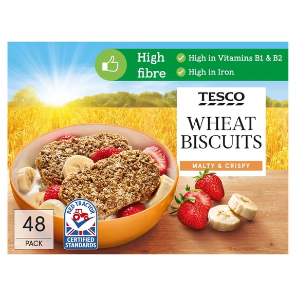 Tesco Wheat Biscuits Cereal 48 Pack, Imported from Britain