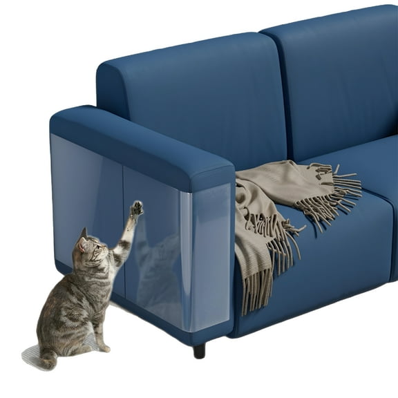 LAMIRO Anti Cat Scratch Furniture Protector, 10-Pack Couch Protector From Cat Claws - Heavy-Duty, Easy-To-Apply Scratching Deterrent and Shield for Sofa Corners, Walls, Doors- with 50 Twist Pins