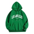 thumbnail image 4 of NinXxx Women's Letter Printed Round Neck Pullover Long Sleeve Hoodie Green S, 4 of 4