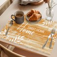 thumbnail image 3 of Vintage Terracotta Orange Placemats Set of 6 Farmhouse Florals Leaf Coastal Place Mats Indoor Wipeable Table Mats Washable Cloth Dining Table Placemats for Kitchen Holiday Party Decor 13x19 Inch, 3 of 9