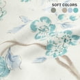 thumbnail image 3 of Short Floral Curtains Valance for Bedroom, Vintage Blue Flower Pattern Rod Pocket Drapery for Office, Single Panel Linen Textured Window Covering (52 Inch Wide by 12 Inch Length), 3 of 6