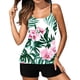 thumbnail image 1 of Trajes de baño tankini para mujer Trajes de baño de dos piezas con espalda de tiras y estampado conservador para mujer Traje de baño de dos piezas para mujer, 1 of 3