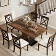 thumbnail image 3 of Dovelina 55" Rectangular Dining Table for 4-6, Farmhouse Kitchen Table with X-Shaped Base, for Dining Room, Kitchen, Apartment, Home Office, Cafe, 3 of 7